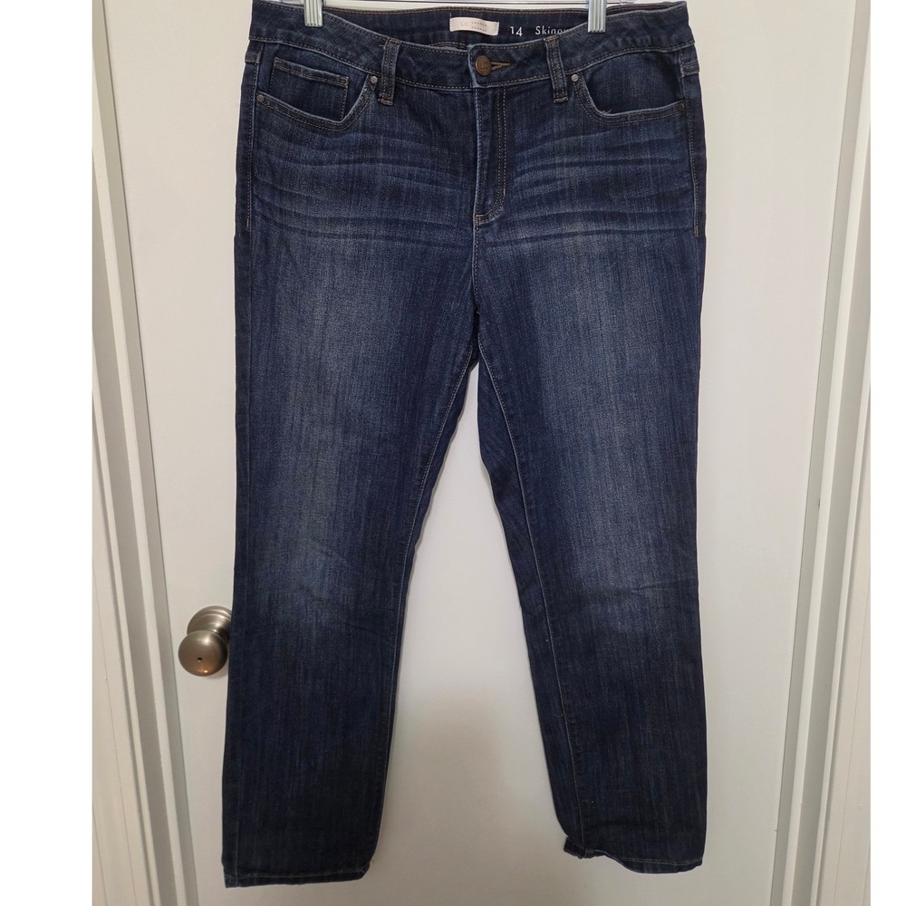 LC Lauren Conrad Womens Skinny Jeans Dark Wash Stretch Denim Size 14